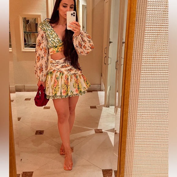 Zimmerman Golden Surfer Dress ( DUA LIPA )